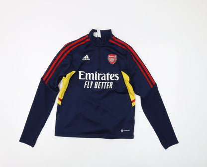Adidas Boys Blue 1/4 Zip Sweater M
