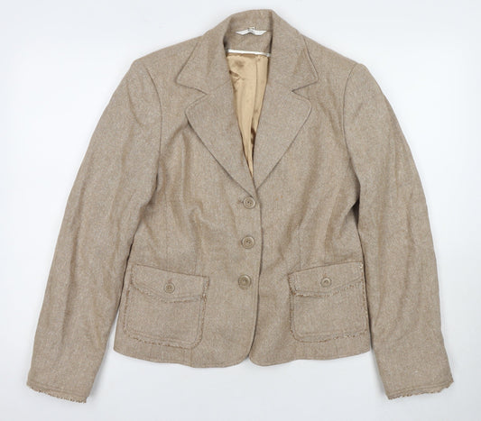 Klass Collection Beige Women's Blazer Size 14