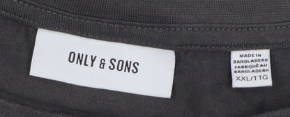 Only & Sons Black 2XL Men's Regular Fit T-Shirt