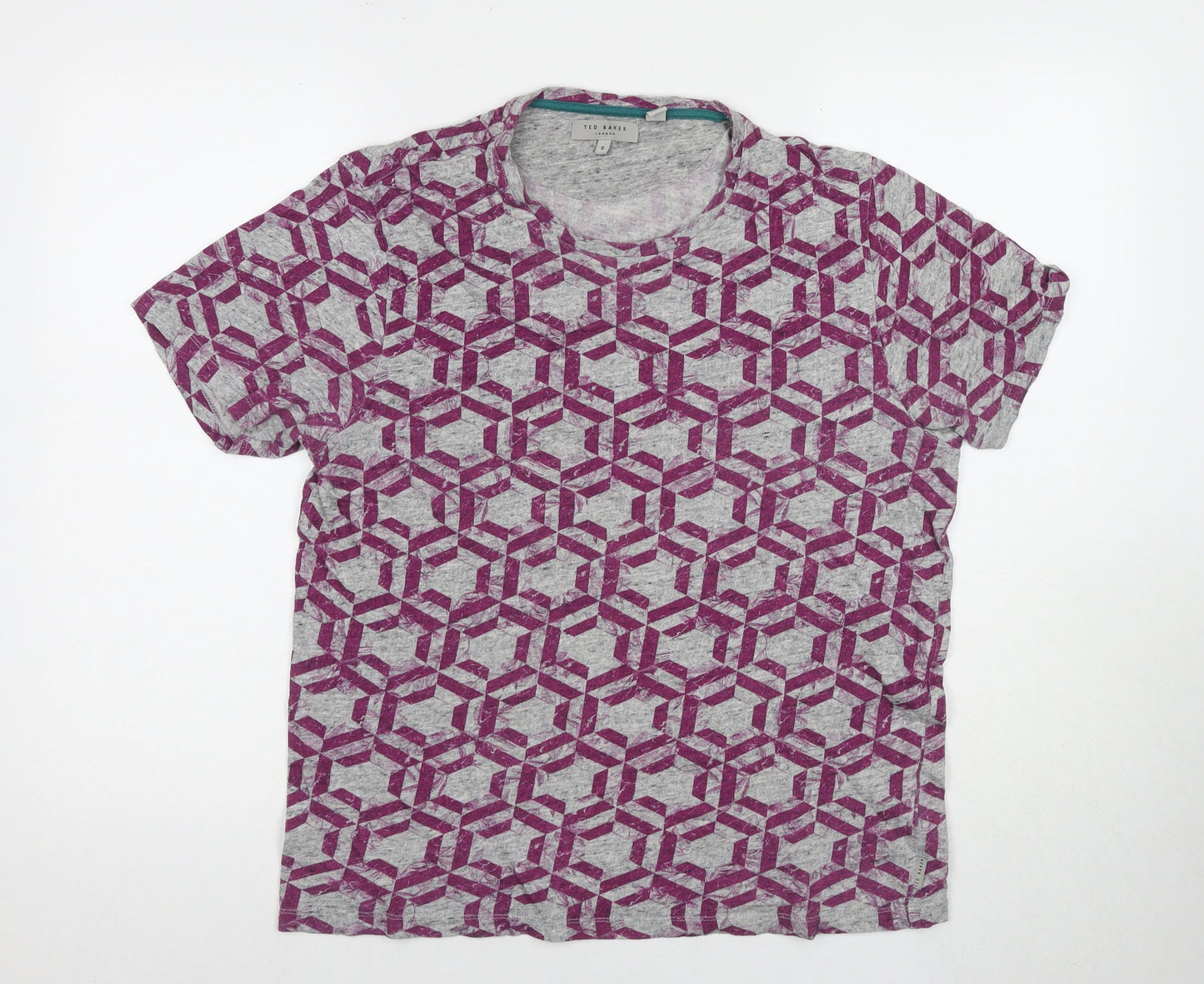 Unisex Adults UK Size L Ted Baker Multicoloured Jersey T-Shirt