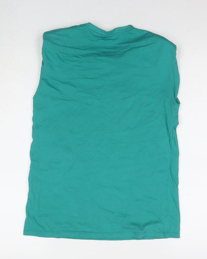 Womens UK Size S Massimo Dutti Green Basic T-Shirt