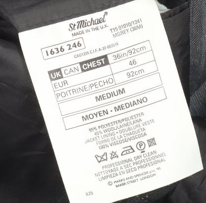 Mens UK Size 36 Marks and Spencer Regular Grey Suit Jacket