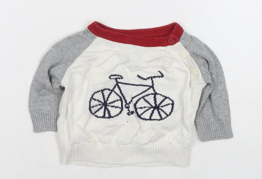 Baby Gap Unisex Grey Bicycle Pullover Jumper 0-3M