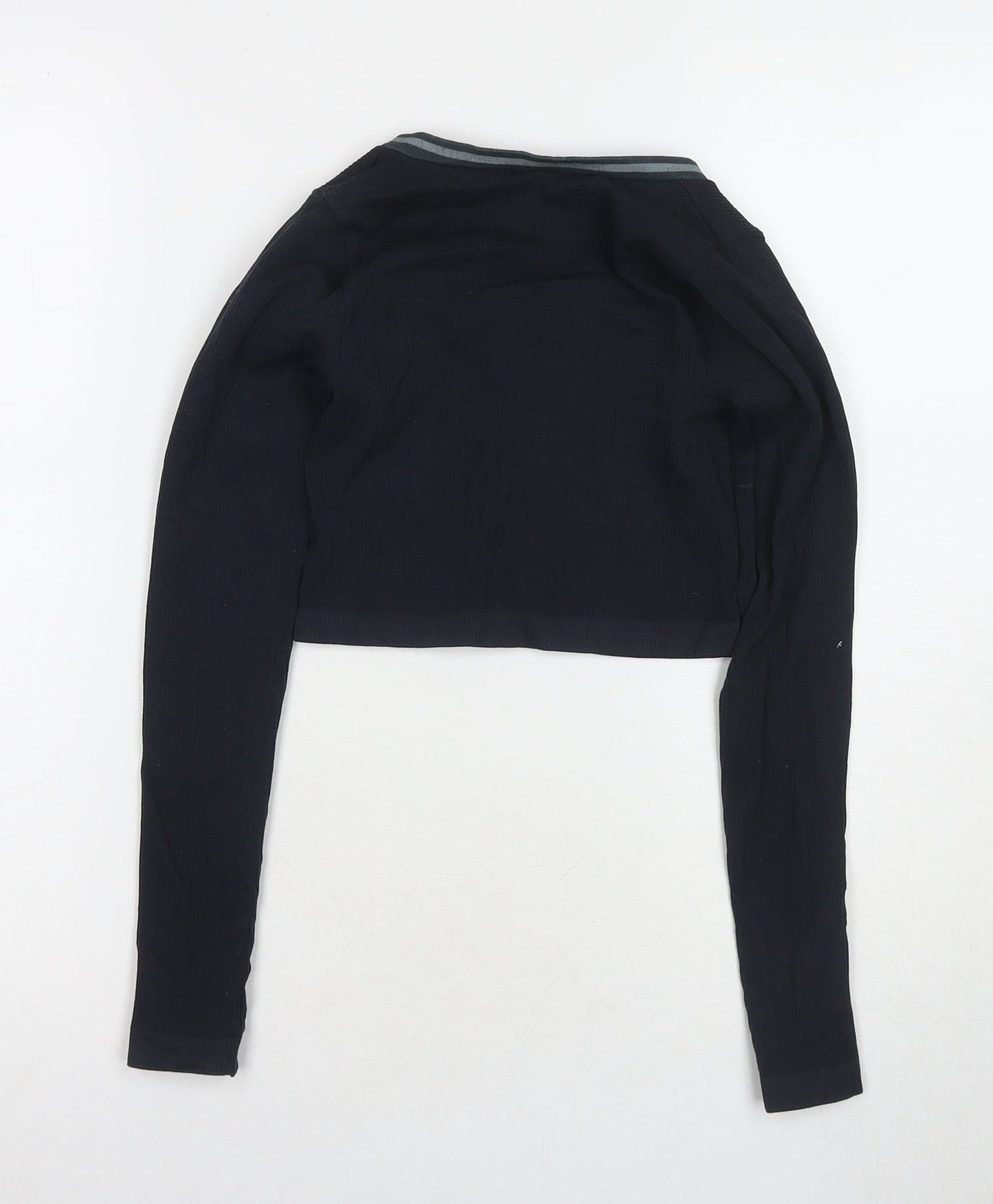 Womens UK Size XS Urban Outfitters Black Cropped T-Shirt