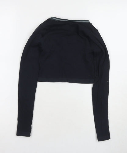Womens UK Size XS Urban Outfitters Black Cropped T-Shirt