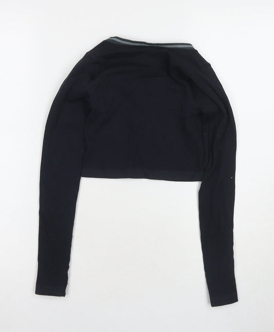 Womens UK Size XS Urban Outfitters Black Cropped T-Shirt