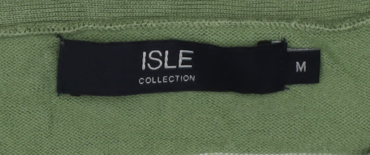 Isle Collection Women's Green Striped Pullover - M