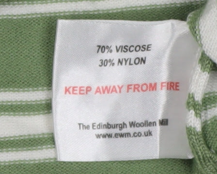 Isle Collection Women's Green Striped Pullover - M