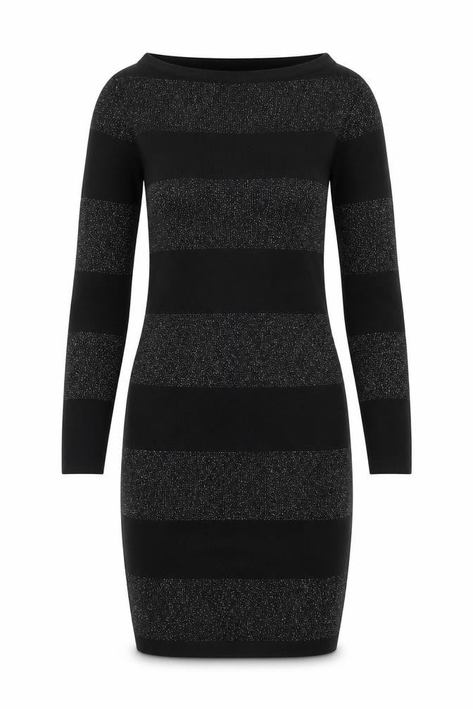 Oasis Women's Black Striped Bodycon Dress M