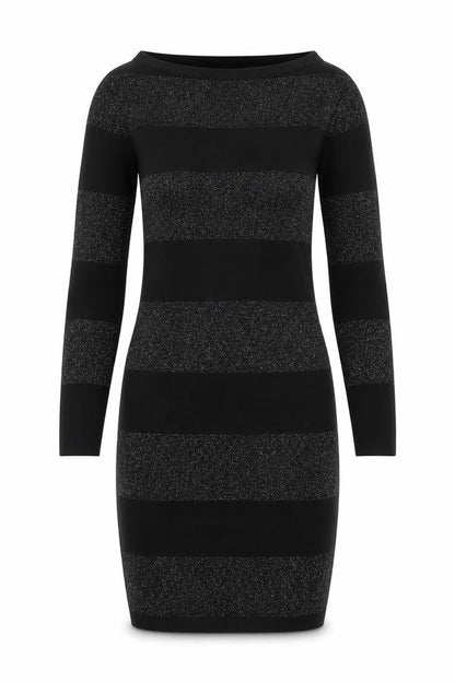 Oasis Women's Black Striped Bodycon Dress M