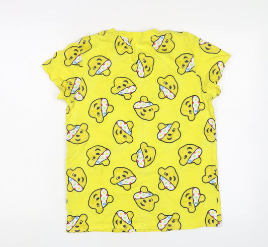 George Women's Yellow Crew Neck T-Shirt 100% Cotton S