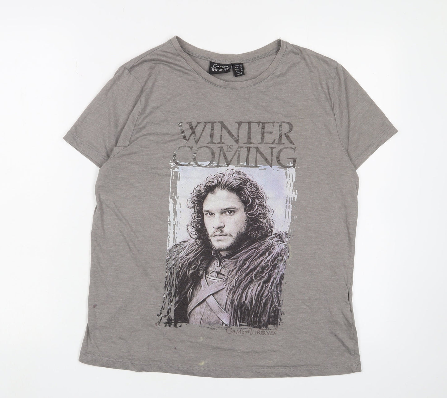 Unisex Adults UK Size 12 Game Of Thrones Grey Basic T-Shirt