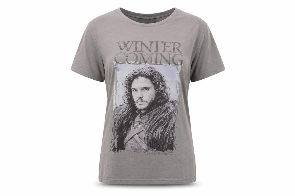 Front view of Game of Thrones T-Shirt Grey unisex adults, size 12