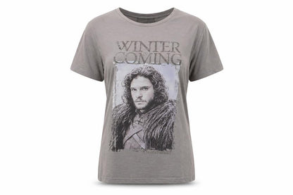 Front view of Game of Thrones T-Shirt Grey unisex adults, size 12