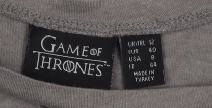 Unisex Adults UK Size 12 Game Of Thrones Grey Basic T-Shirt