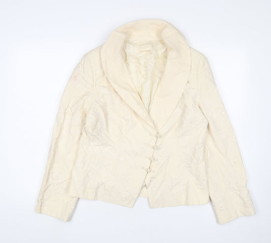 Kaliko Women's Ivory Embroidered Blazer Size 14