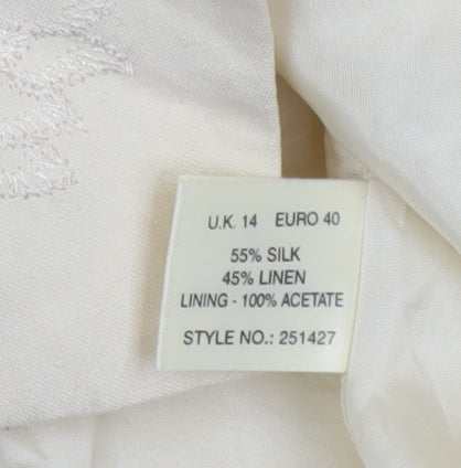 Kaliko Women's Ivory Embroidered Blazer Size 14