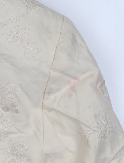 Kaliko Women's Ivory Embroidered Blazer Size 14