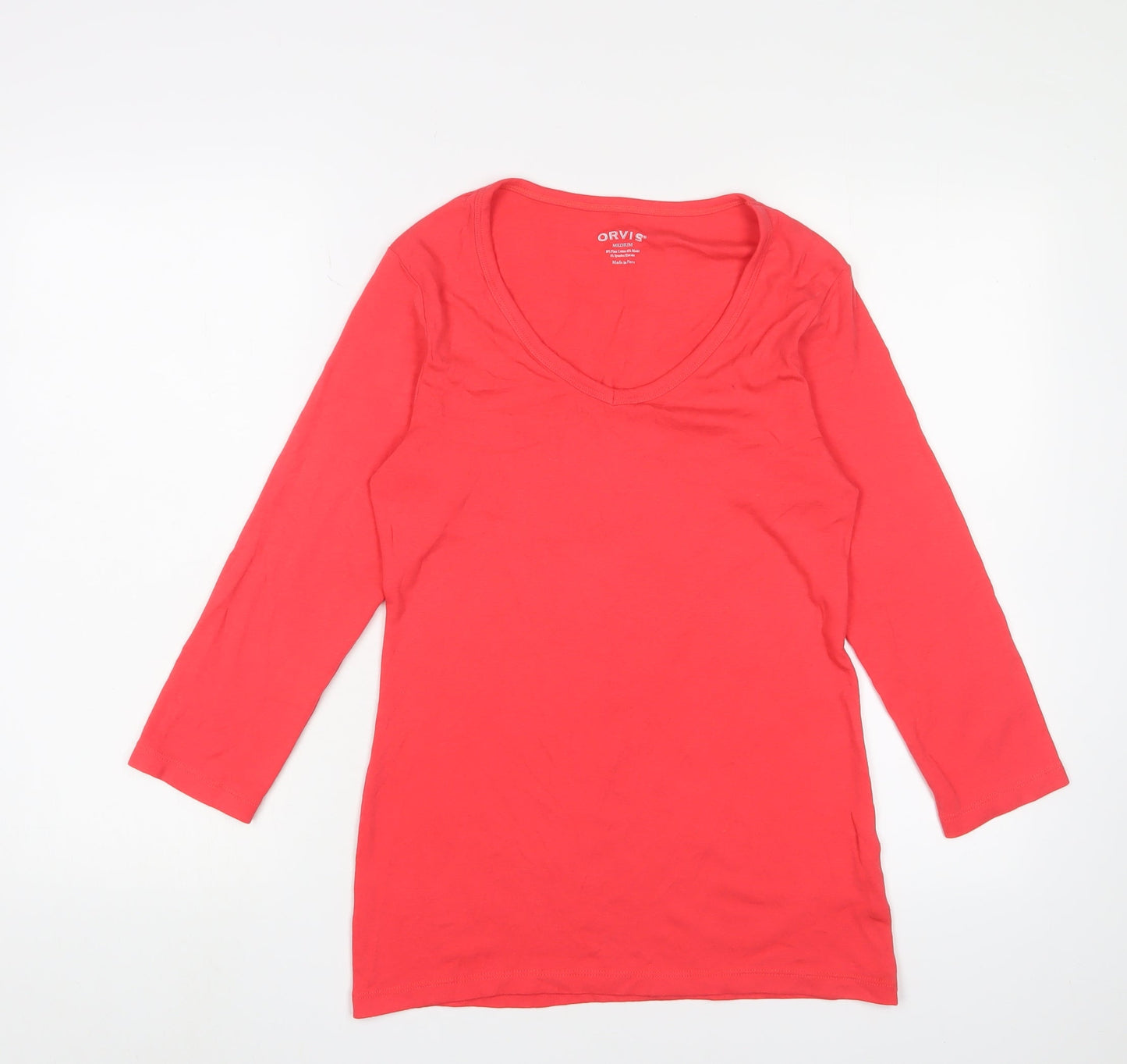 Womens UK Size M Orvis Red Basic T-Shirt