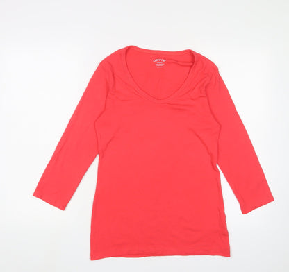 Womens UK Size M Orvis Red Basic T-Shirt