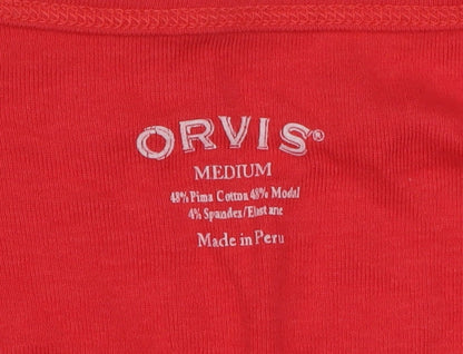 Womens UK Size M Orvis Red Basic T-Shirt