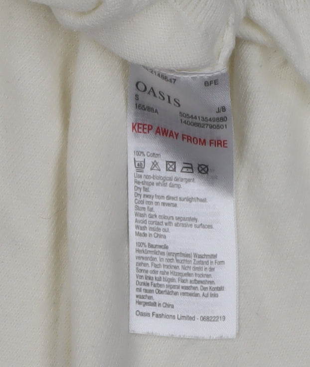 Womens UK Size S Oasis White Pullover Jumper