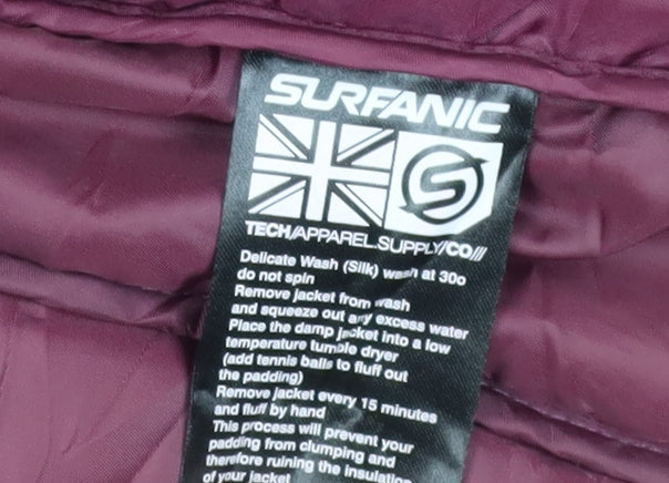 Surfanic Girls Black Puffer Jacket, Size 14, Hooded