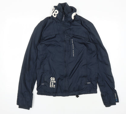 Centered Women's Blue Bomber Jacket XS Casual Zip Pockets