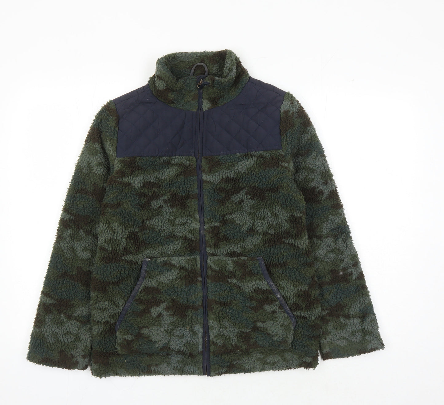 FatFace Boys Green Camouflage Puffer Jacket 12-13 Years