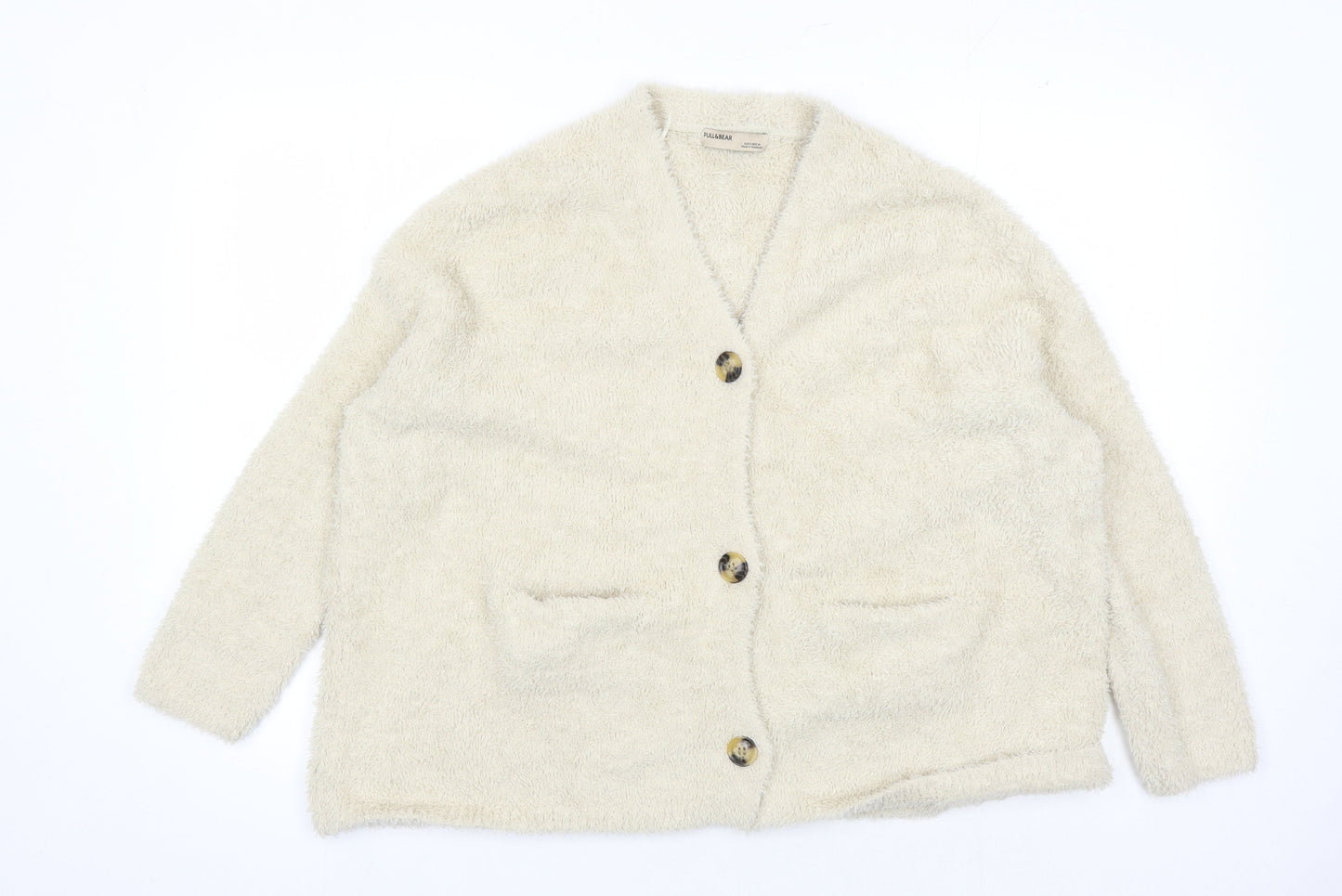Womens UK Size S Pull & Bear Beige Cardigan Jumper