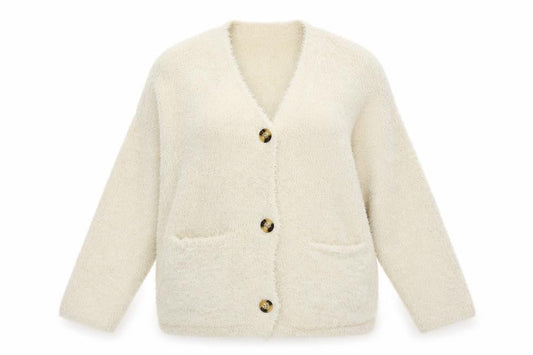 Womens UK Size S Pull & Bear Beige Cardigan Jumper