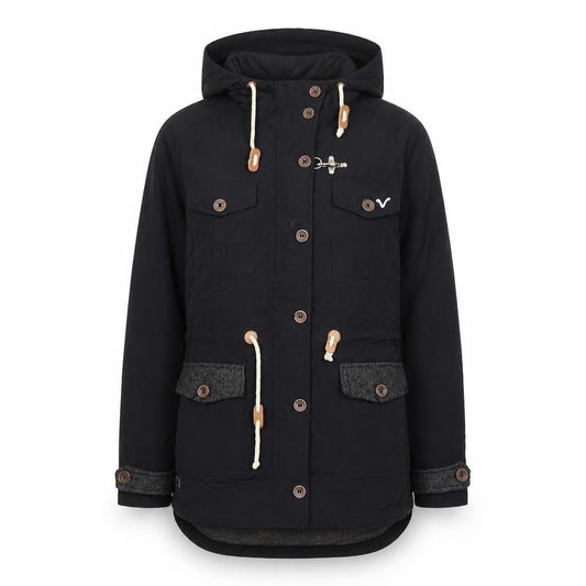 VOJ Jeans Women's Black Parka Jacket Size 12
