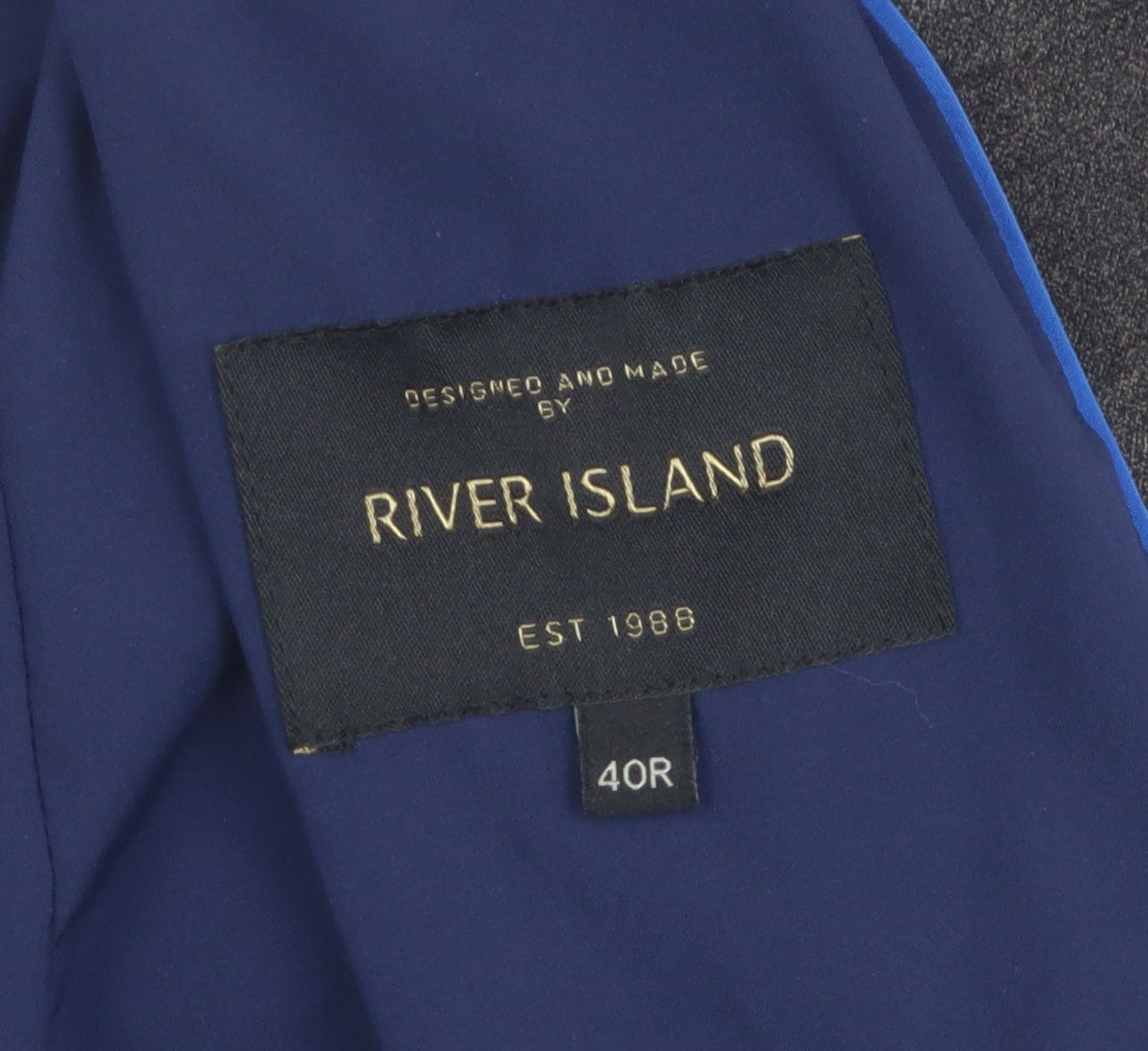 Mens UK Size 40 River Island Regular Grey Suit Jacket