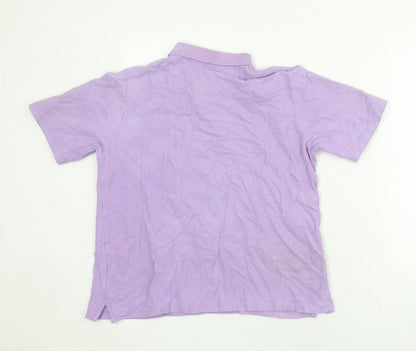 Womens UK Size 14 Isle Purple Basic Polo