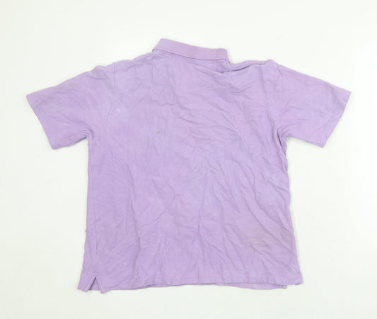 Womens UK Size 14 Isle Purple Basic Polo