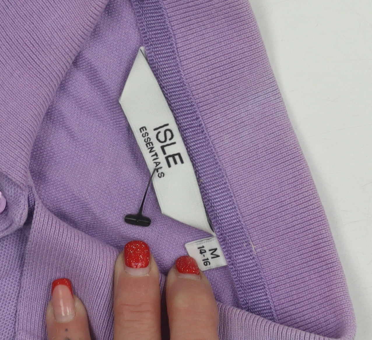 Womens UK Size 14 Isle Purple Basic Polo