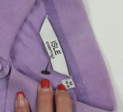 Womens UK Size 14 Isle Purple Basic Polo