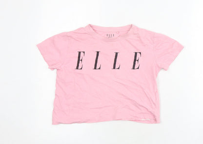 ELLE Girls Pink Graphic T-Shirt, 10-11 Years, 100% Cotton
