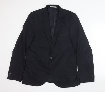 Mens UK Size 40 Moss London Regular Black Suit Jacket