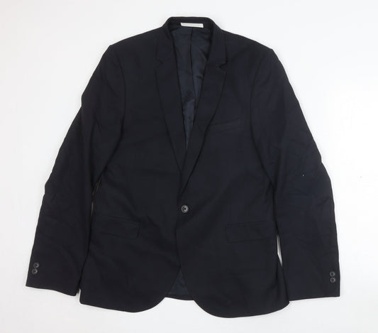 Mens UK Size 40 Moss London Regular Black Suit Jacket