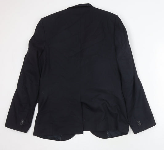 Mens UK Size 40 Moss London Regular Black Suit Jacket