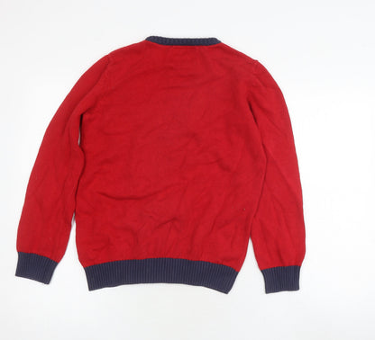 Boys Red Wool Reindeer Jumper - Blue Zoo - 12-13 Years