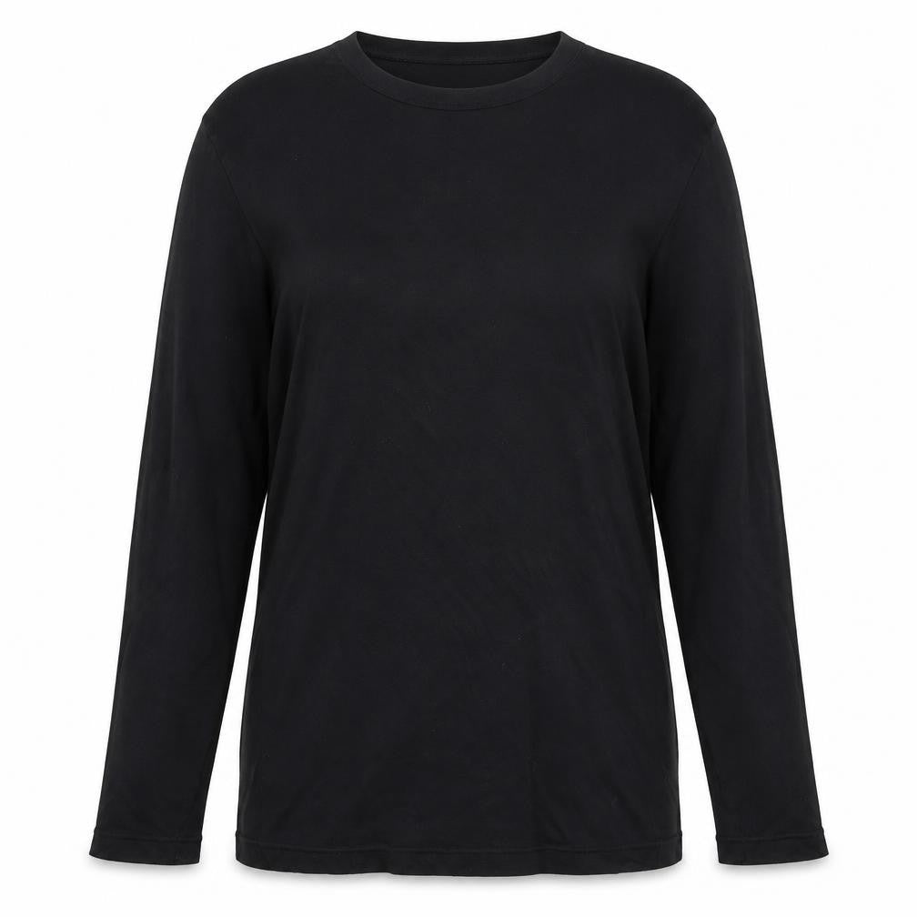 Front view of Peter Storm Black unisex long sleeve t-shirt m casual