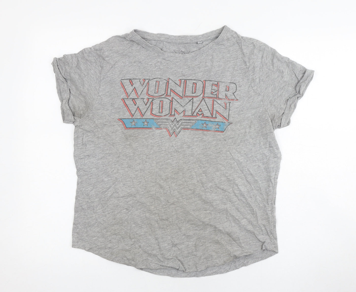 Womens UK Size 10 Wonder Woman Grey Basic T-Shirt
