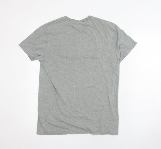 Unisex Adults UK Size M Hollister Grey Jersey T-Shirt