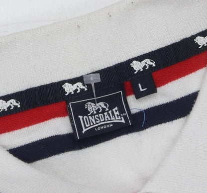 Lonsdale Men's Multicoloured Striped Polo Shirt L