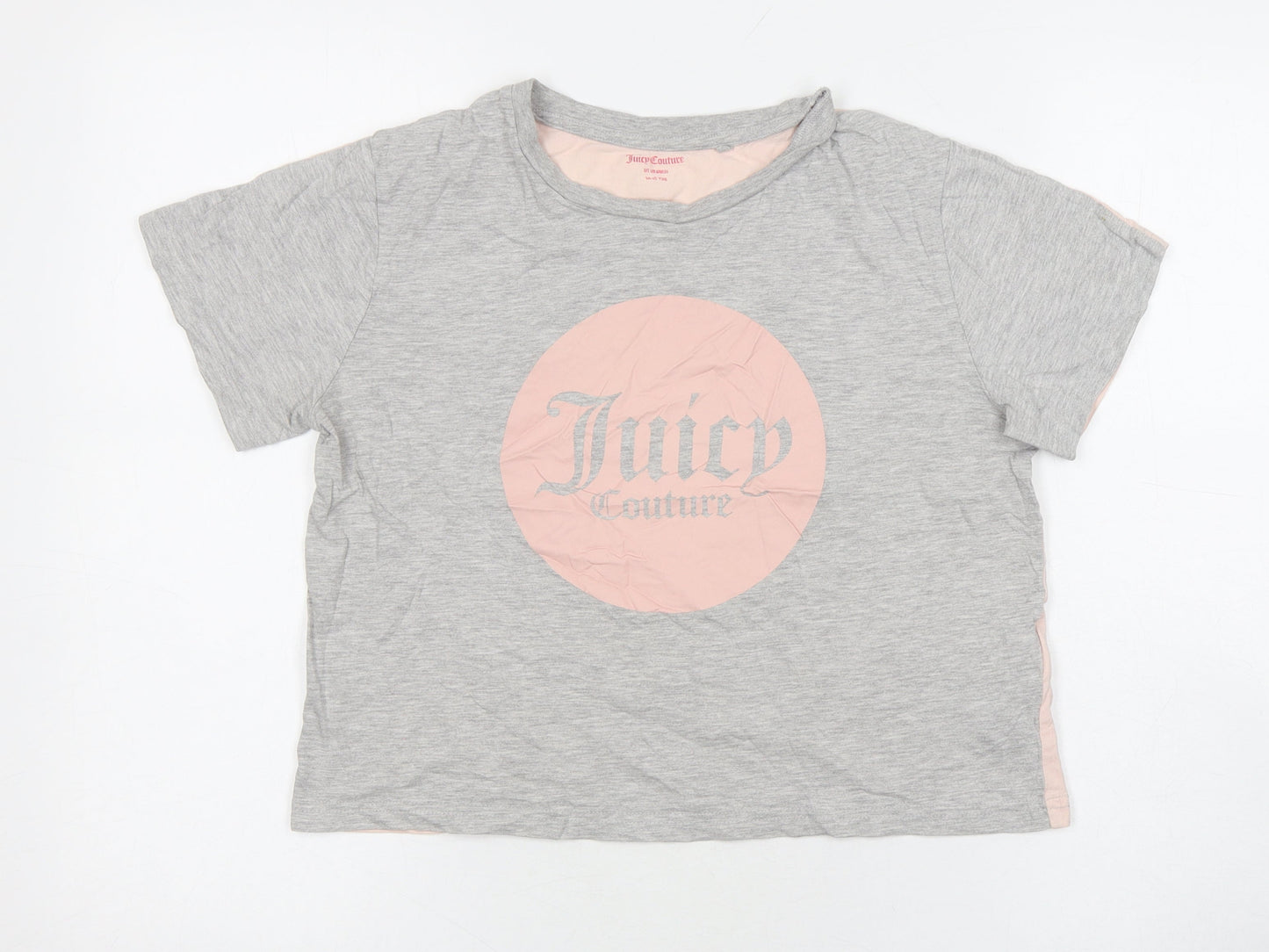 Juicy Couture Girls Grey Graphic T-Shirt, 14-15 Years, Casual Fashion