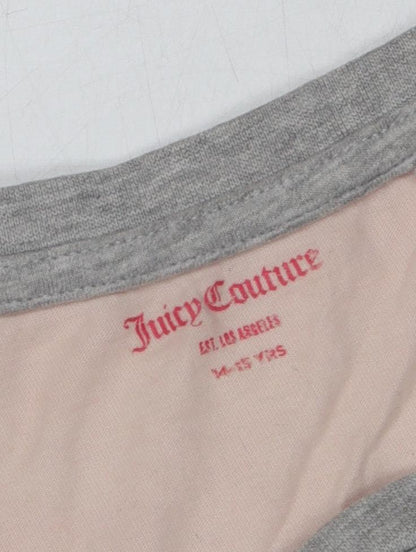 Juicy Couture Girls Grey Graphic T-Shirt, 14-15 Years, Casual Fashion