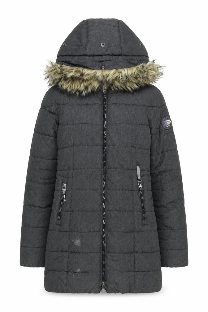 Womens UK Size S Superdry Grey Parka Coat
