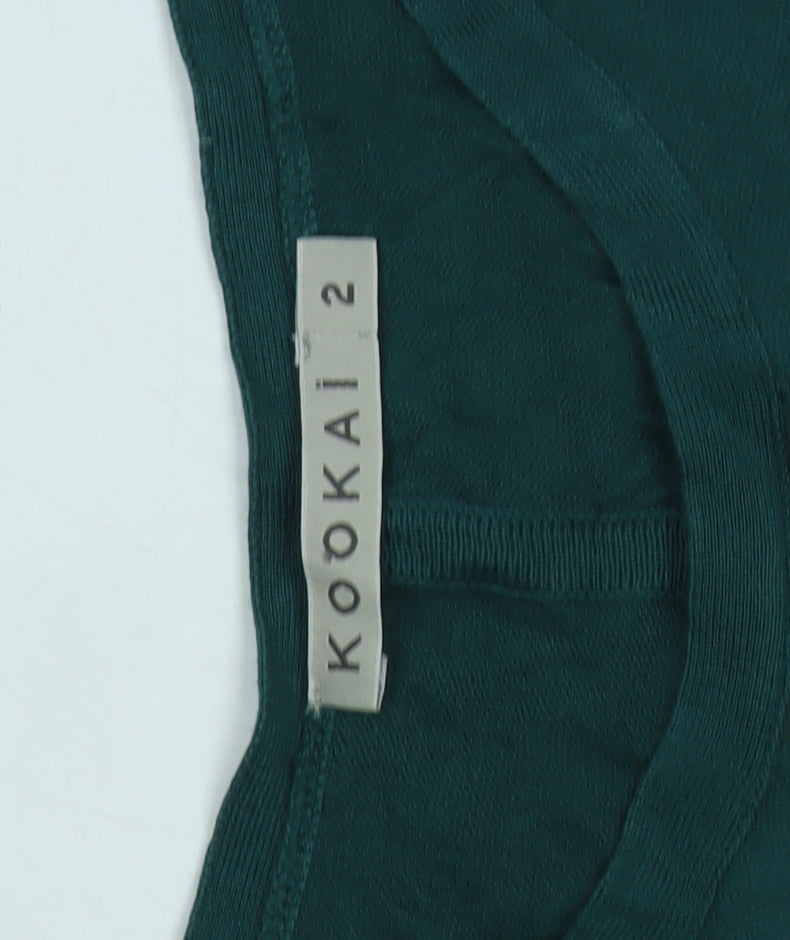 Kookai Women's Green Pullover Size 2 Cotton Jumper